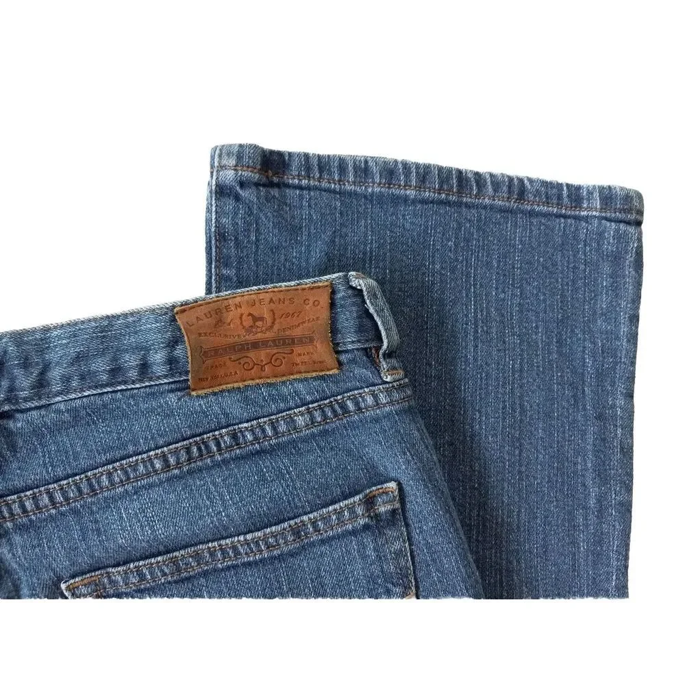 LRL Lauren Jeans Co. Women's 6 Denim Pants Inseam 30 Classic Straight‎ Blue